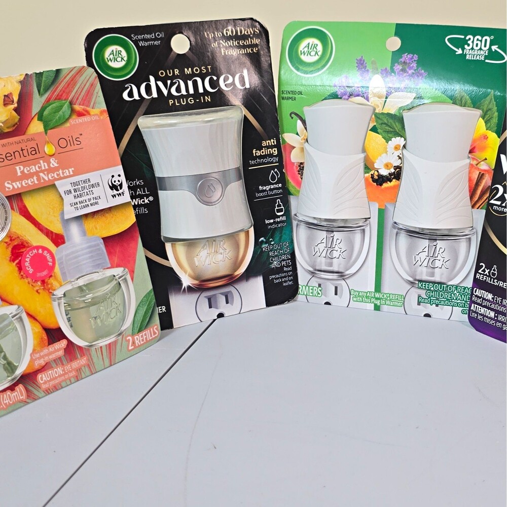 Air Wick Advanced Plug-In Oil Warmer & Refills Peach & Sweet Nectar UL Listed B5